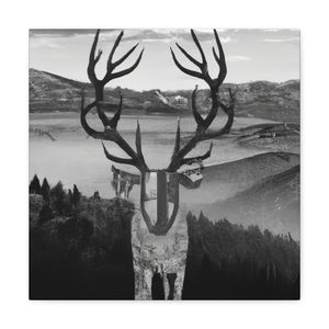 Deer in Steampunk Land - Canvas