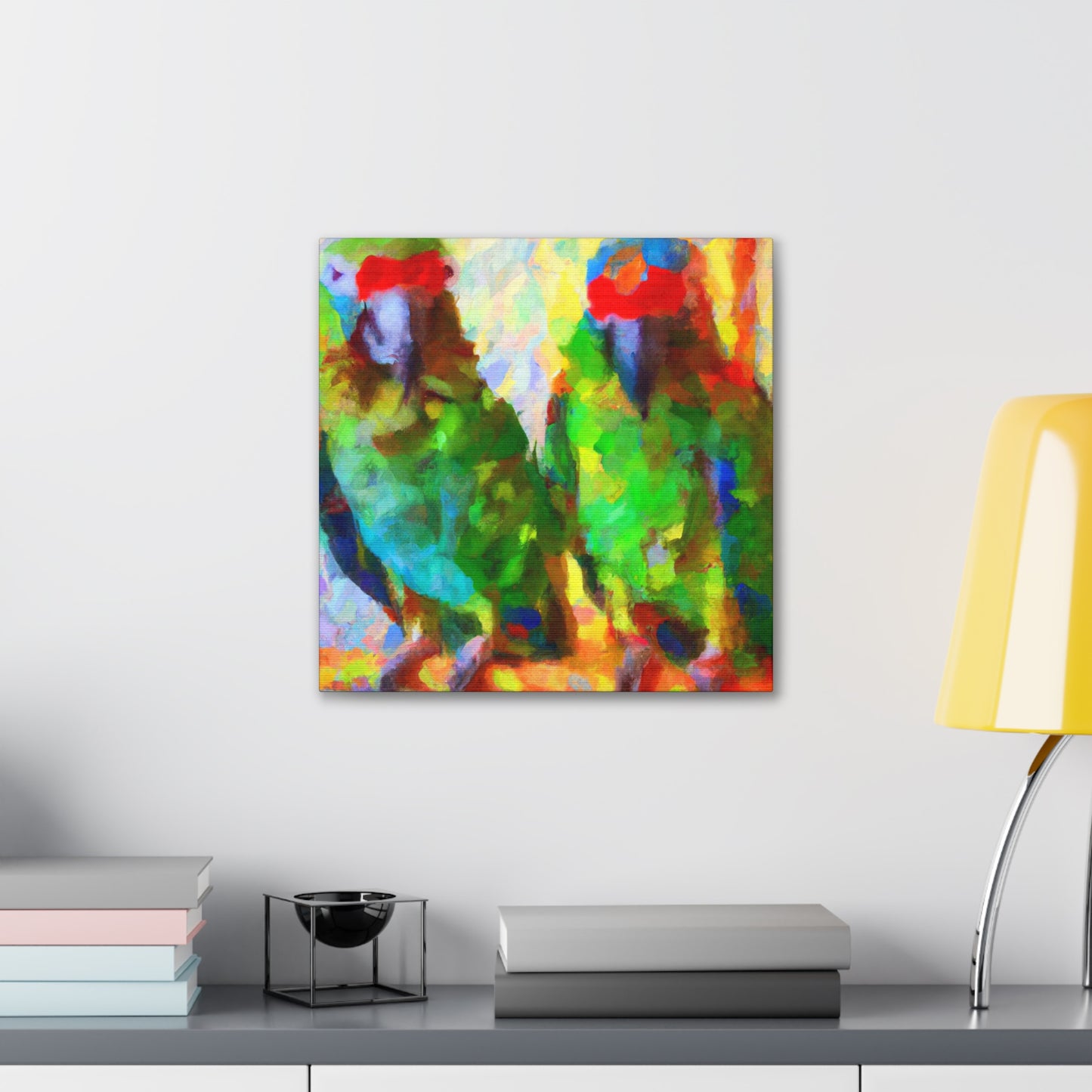 "Senegal Parrots in Bloom" - Canvas