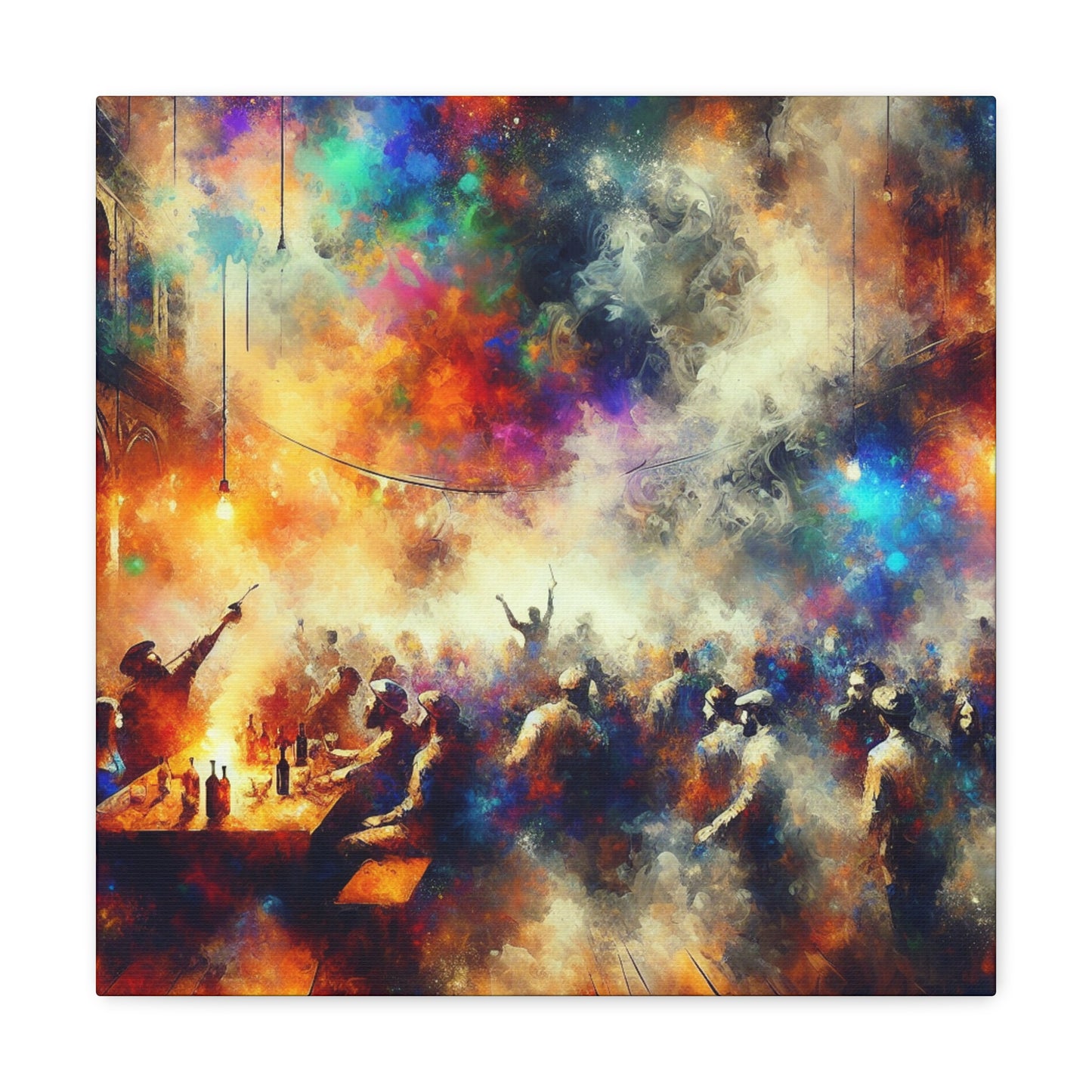 "Hazy Tavern Revelry" - Canvas