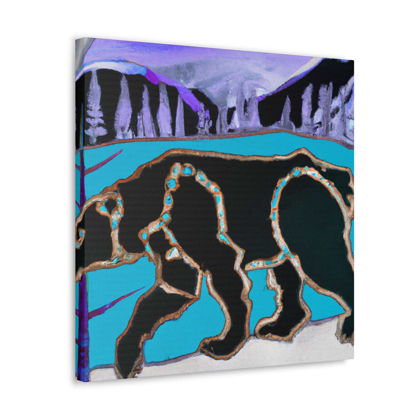 Bear in Moonlit Wood - Canvas