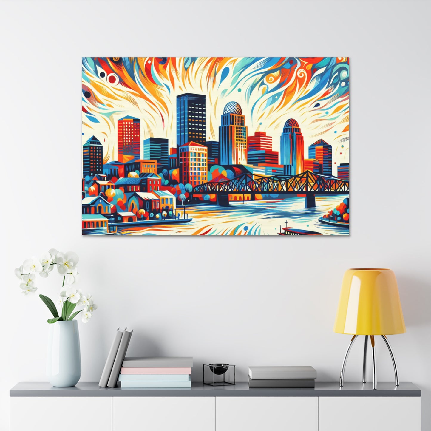 "Colonial Riverfront Charm" - Canvas