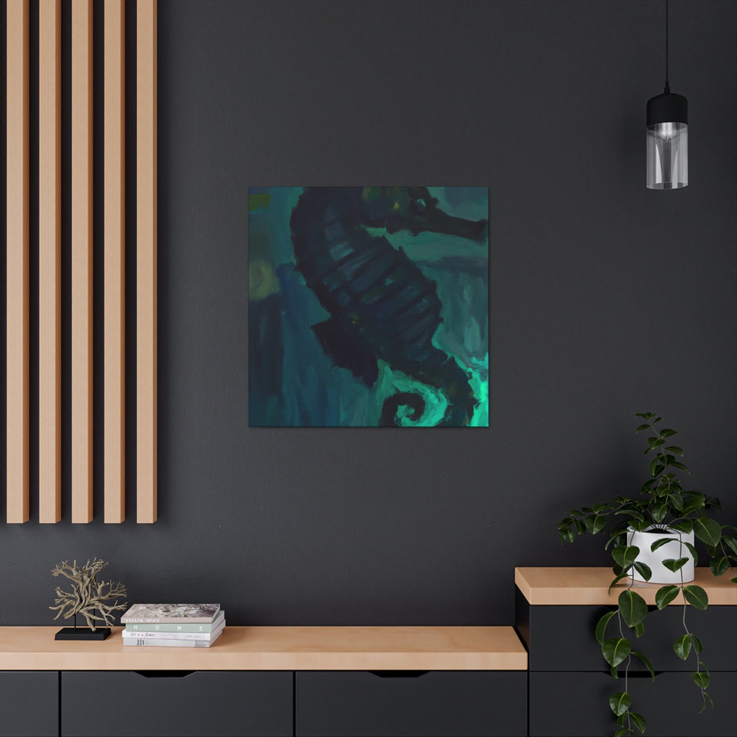 Seahorse in Turquoise - Canvas