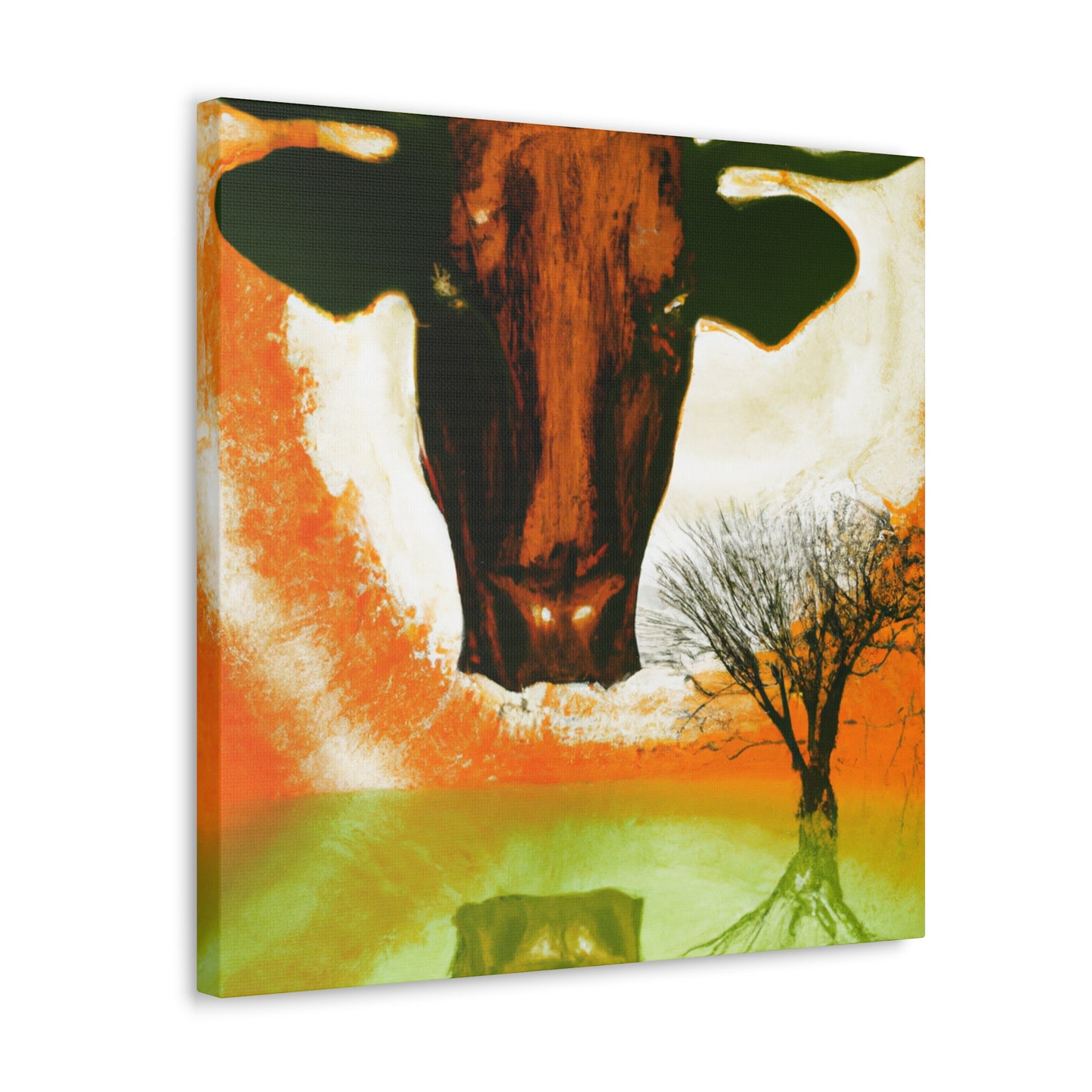 Lonely Texas Longhorn - Canvas