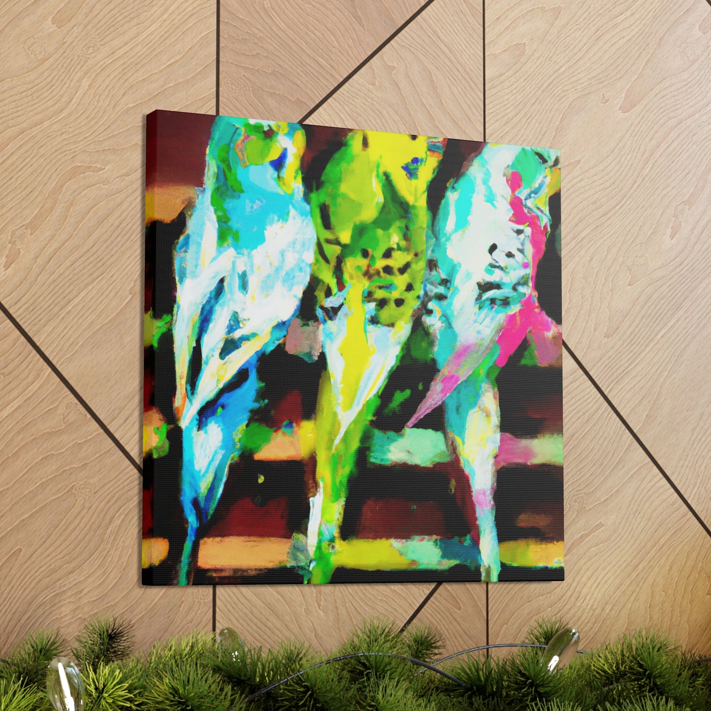 Budgies in Art Deco - Canvas