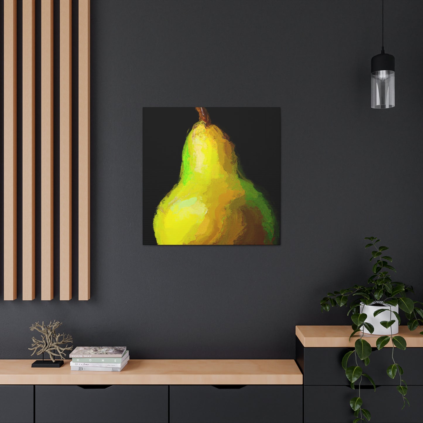 Pear in Metallic Gold - Canvas