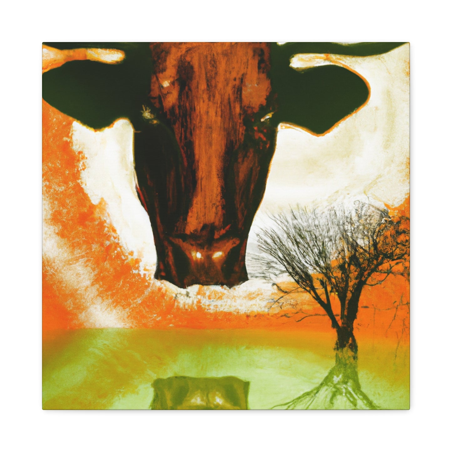 Lonely Texas Longhorn - Canvas