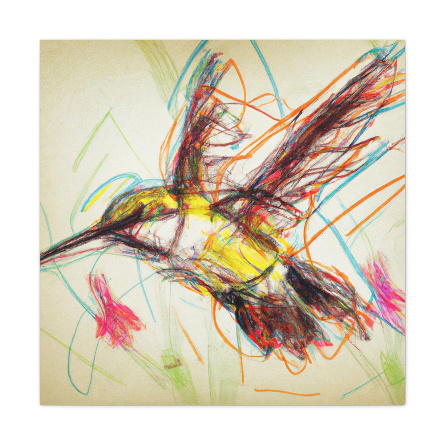 "Hummingbird in Flight" - Canvas