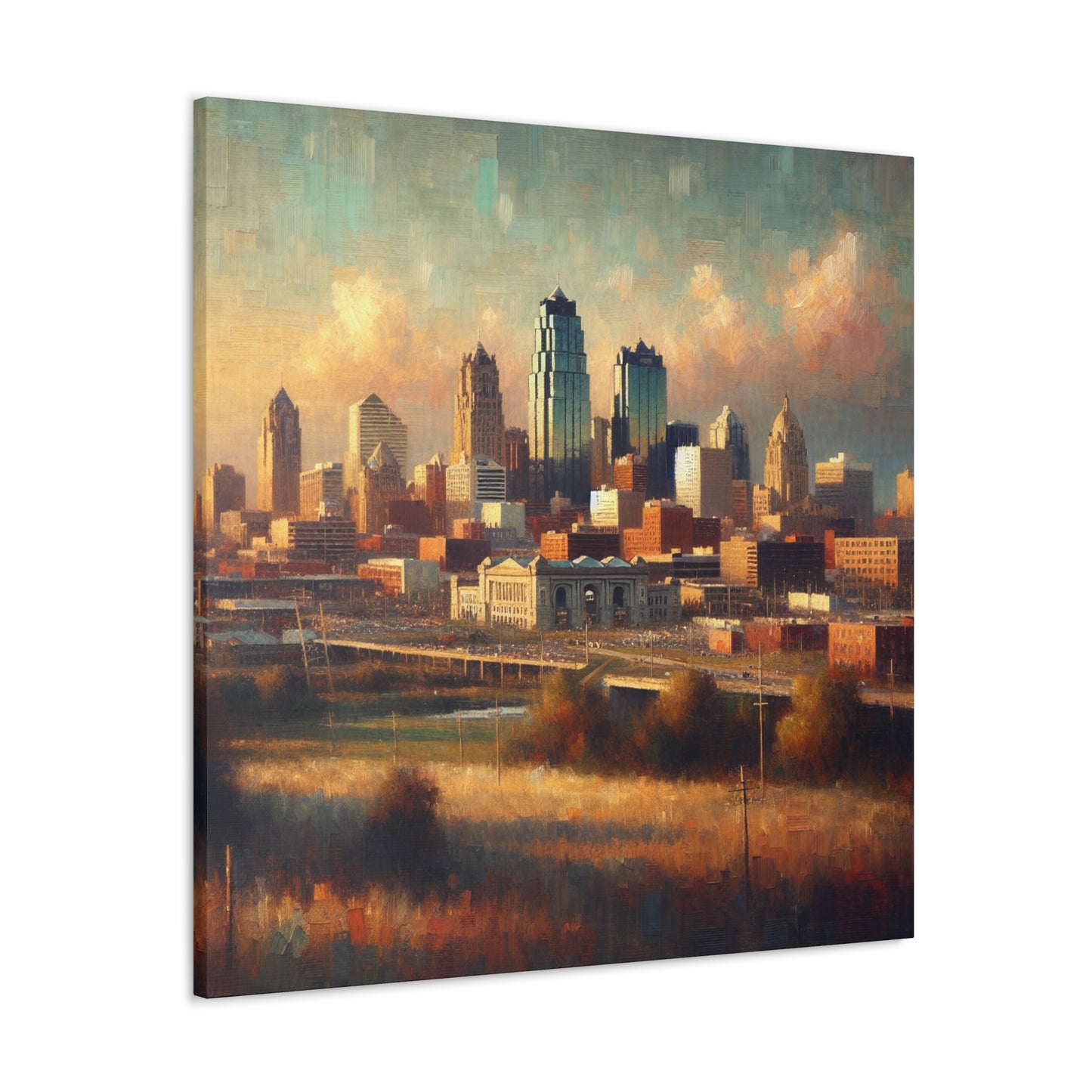 "Cityscape Symphony: Kansas Dreams" - Canvas