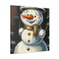 "A Winter Snowman Smile" - Canvas