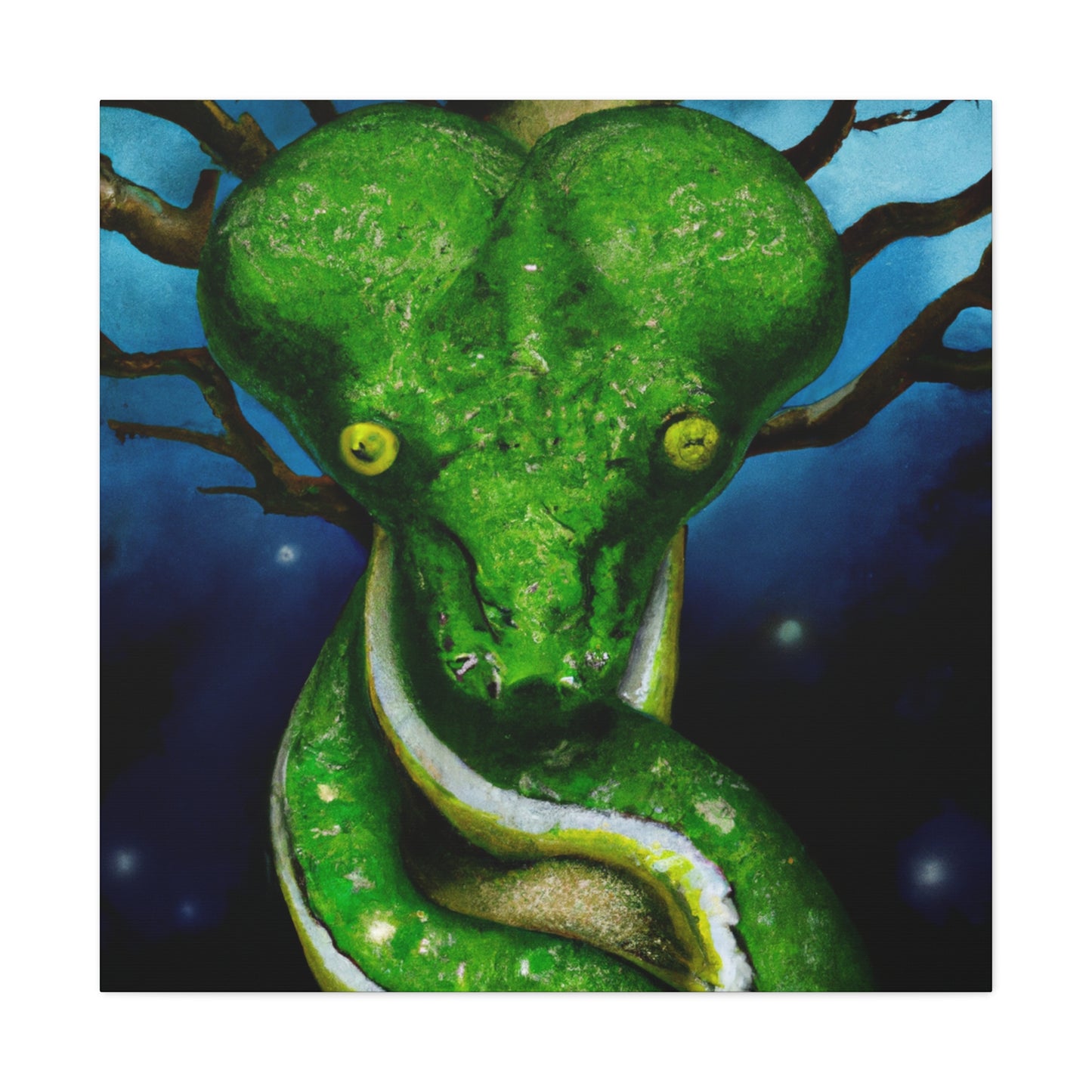 Green Tree Slithers. - Canvas