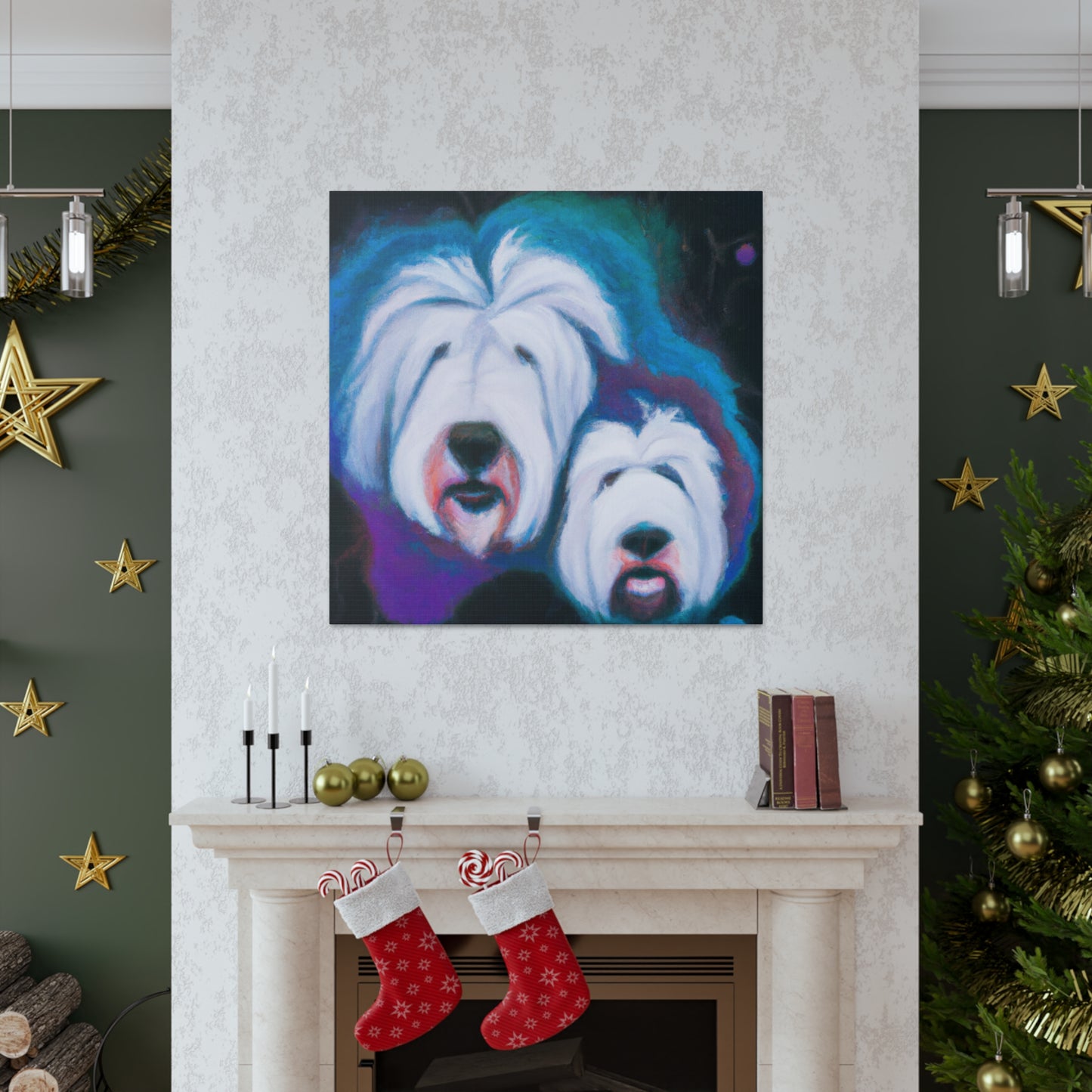 "Surreal Old English Sheepdog". - Canvas