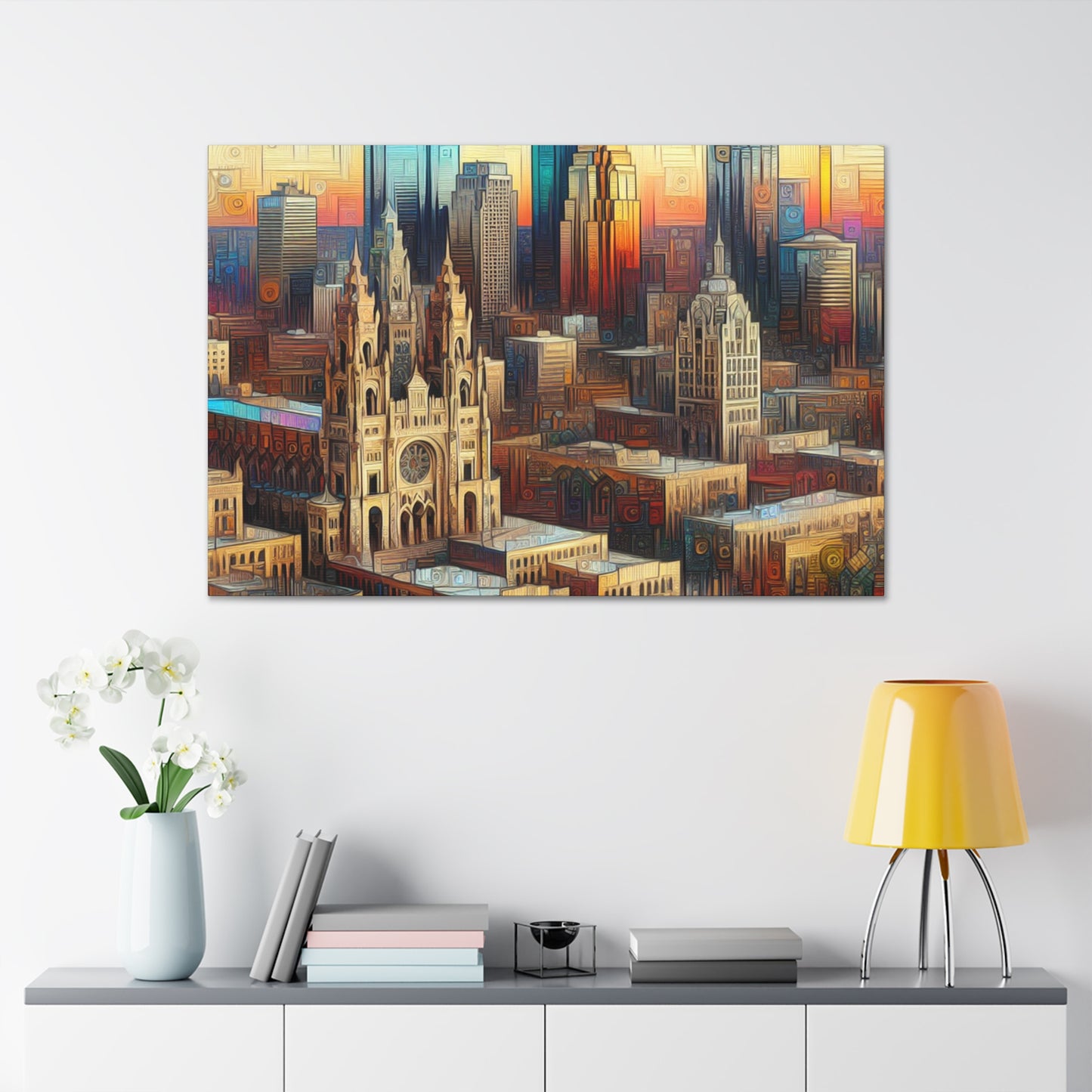 "Vibrant Urban Canvas" - Canvas