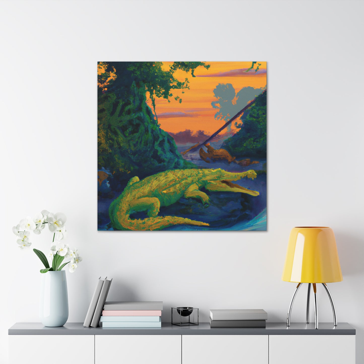 Crocodile in Rococo - Canvas