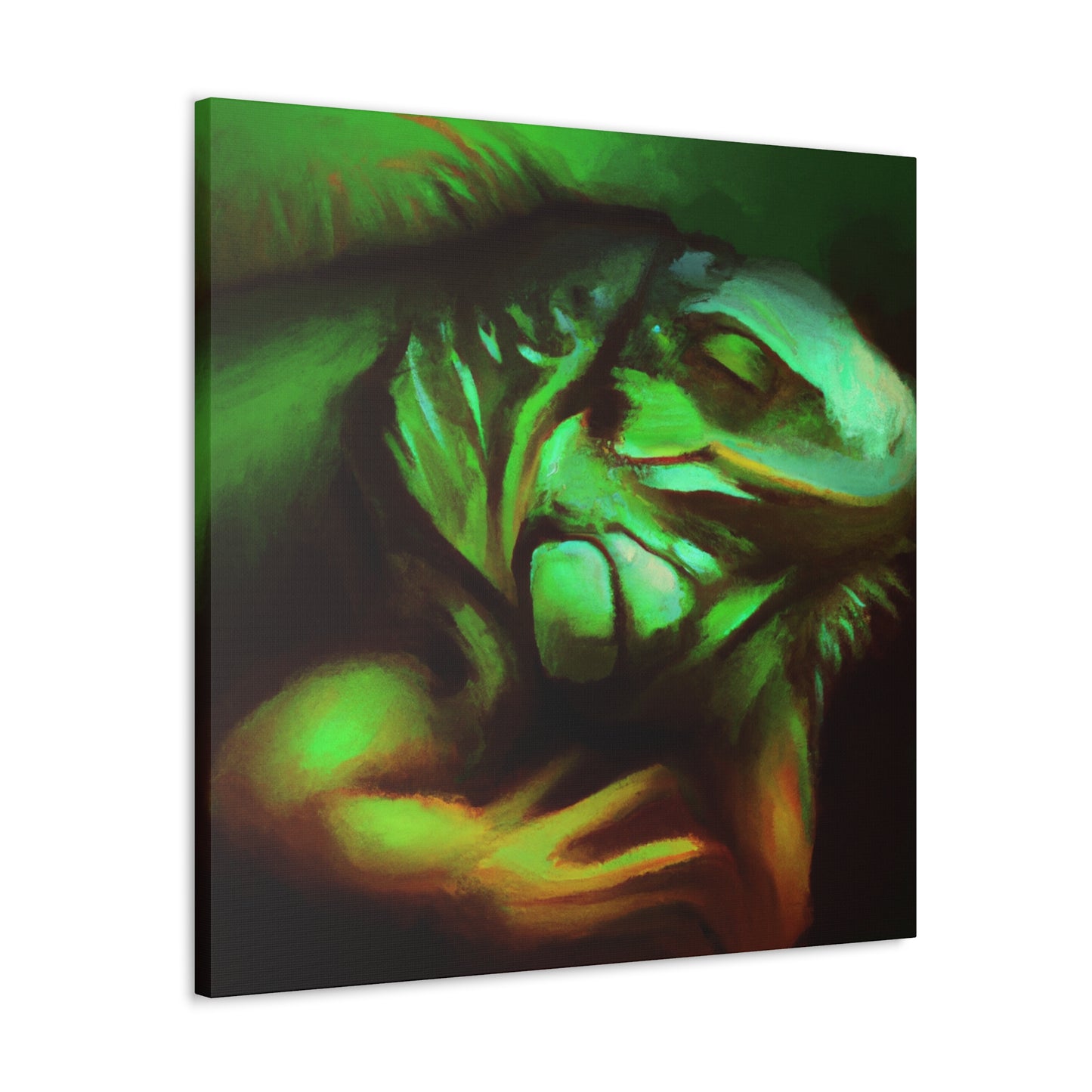 "Green Iguana Reflection" - Canvas