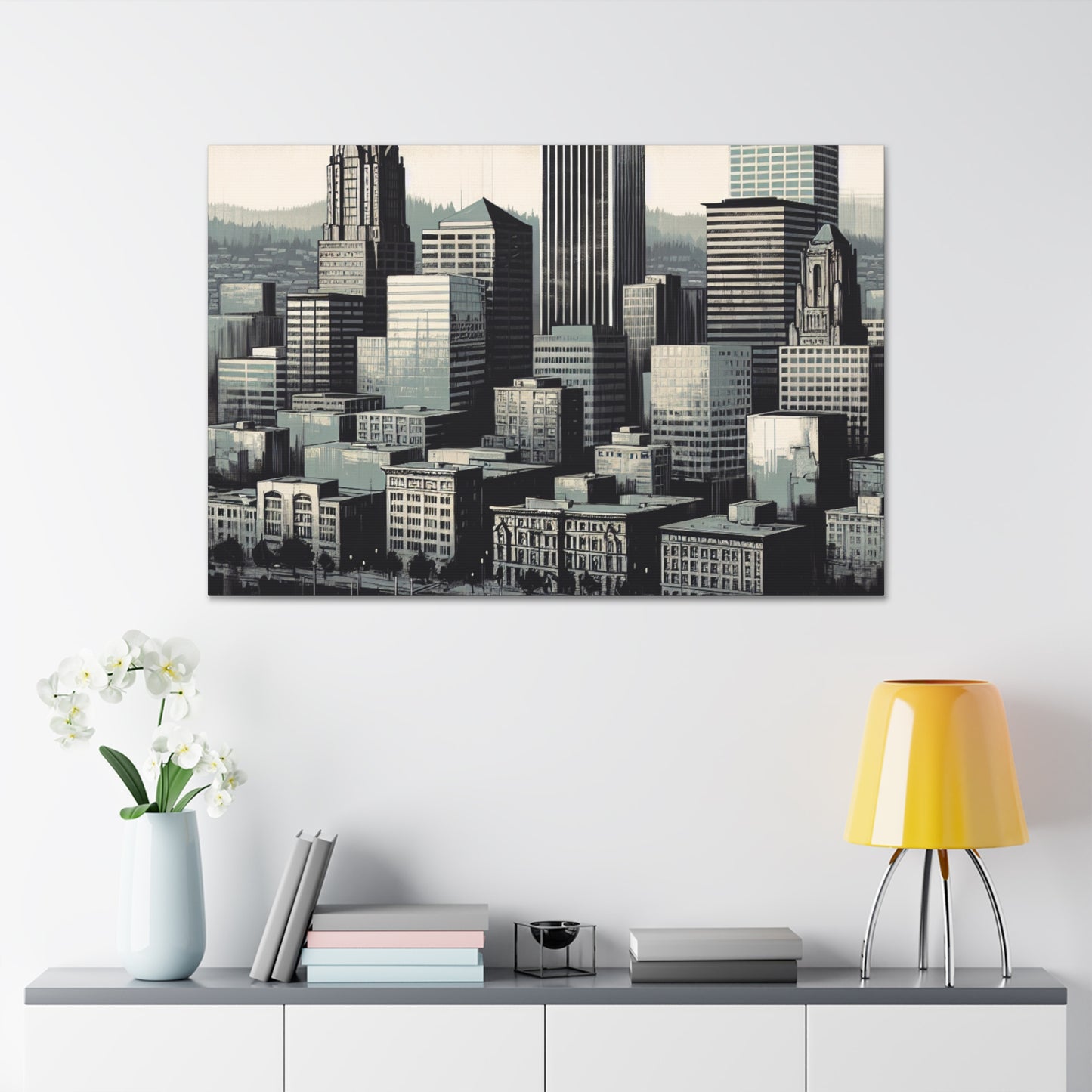 "Cityscape of Rose City" - Canvas