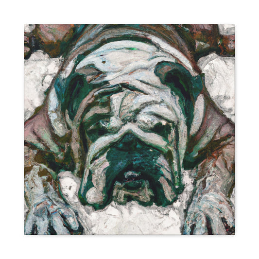 "Bulldog in Blue Hues" - Canvas