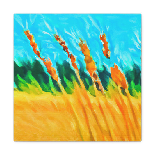 "Wheat Field Sunset Glow" - Canvas