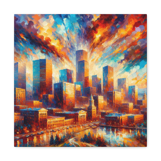 "Urban Rhapsody: Vibrant Denver" - Canvas