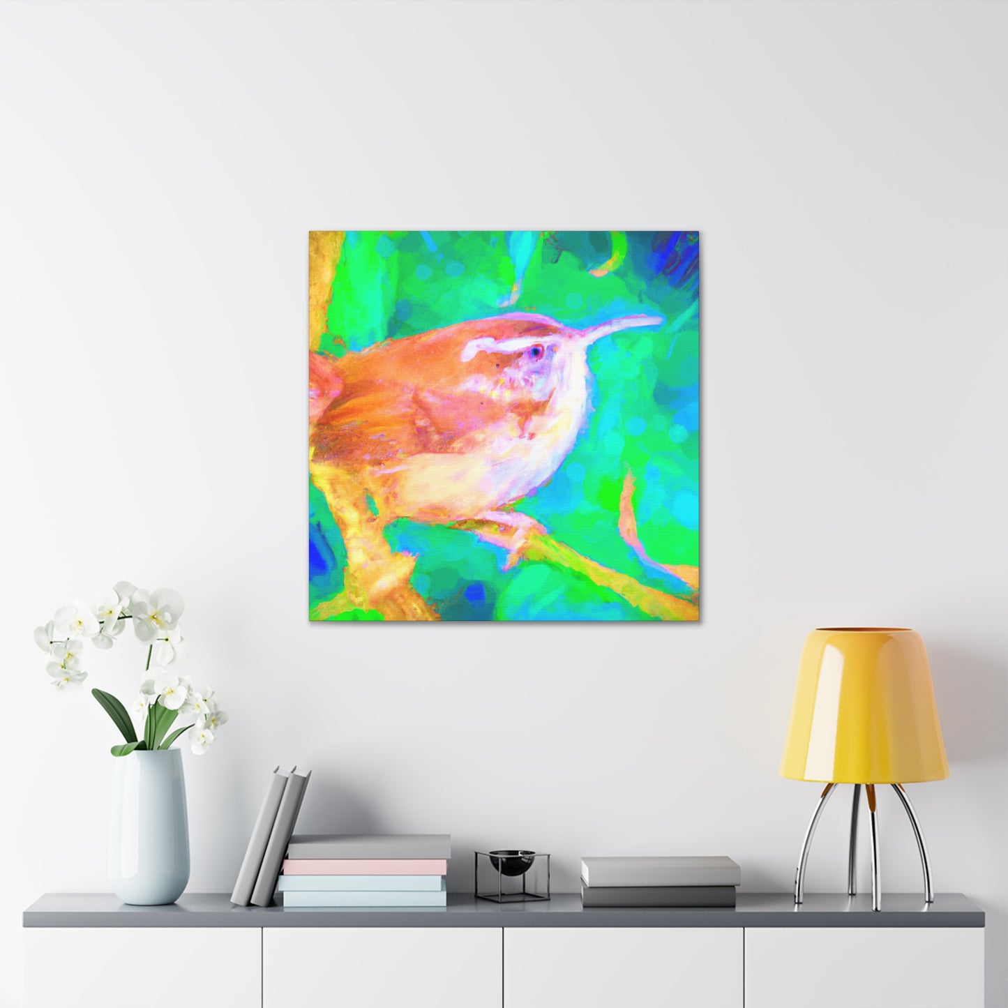 "Carolina Wren Impressionism" - Canvas