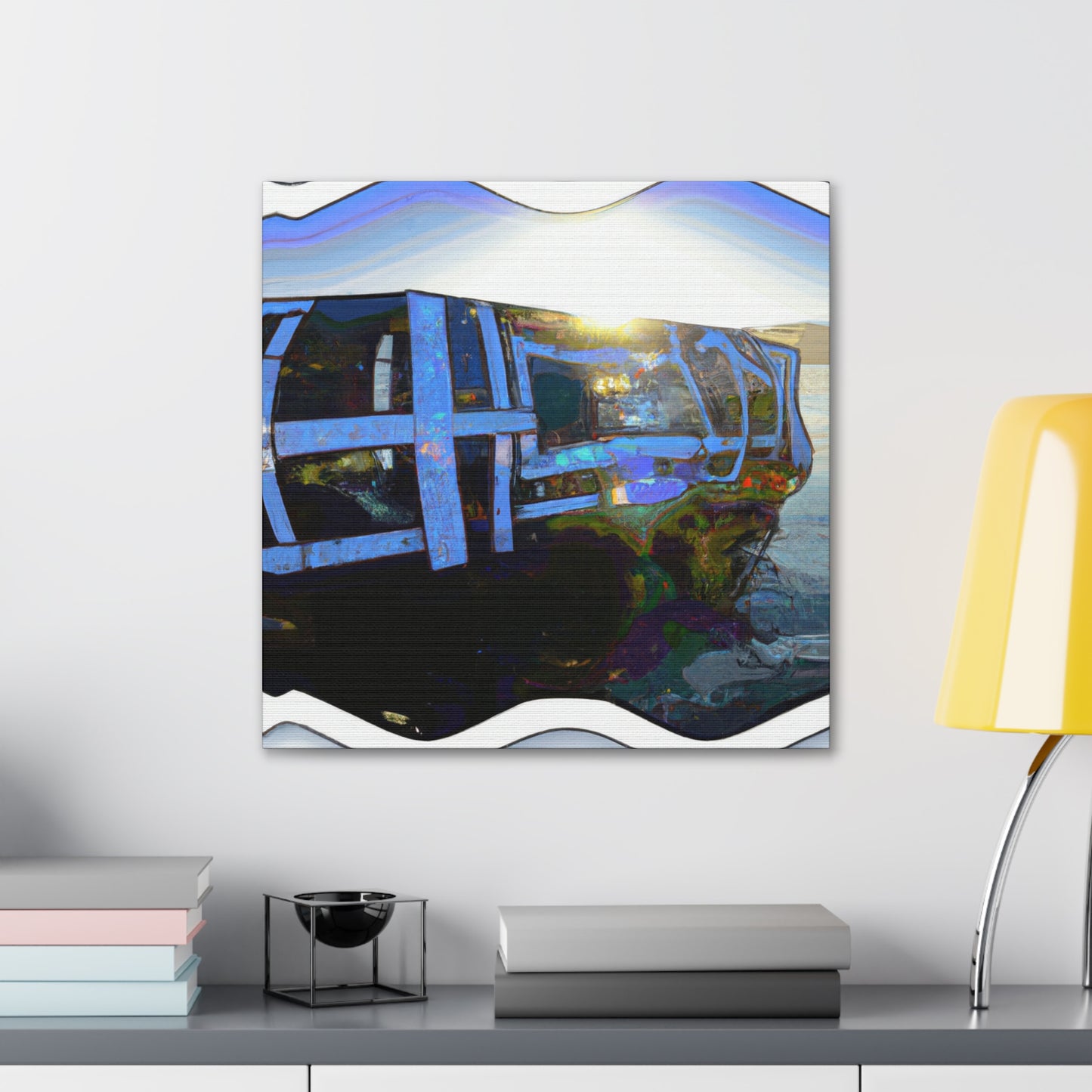 "Pontoon Boat Reflection" - Canvas