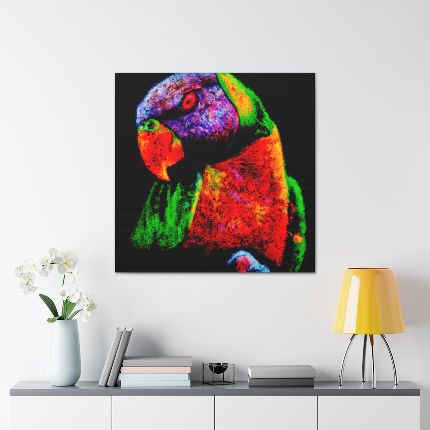 "Rainbow Lorikeet Revelry" - Canvas