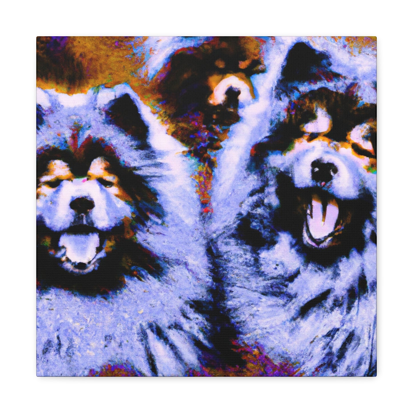 "Keeshond and Abstraction" - Canvas