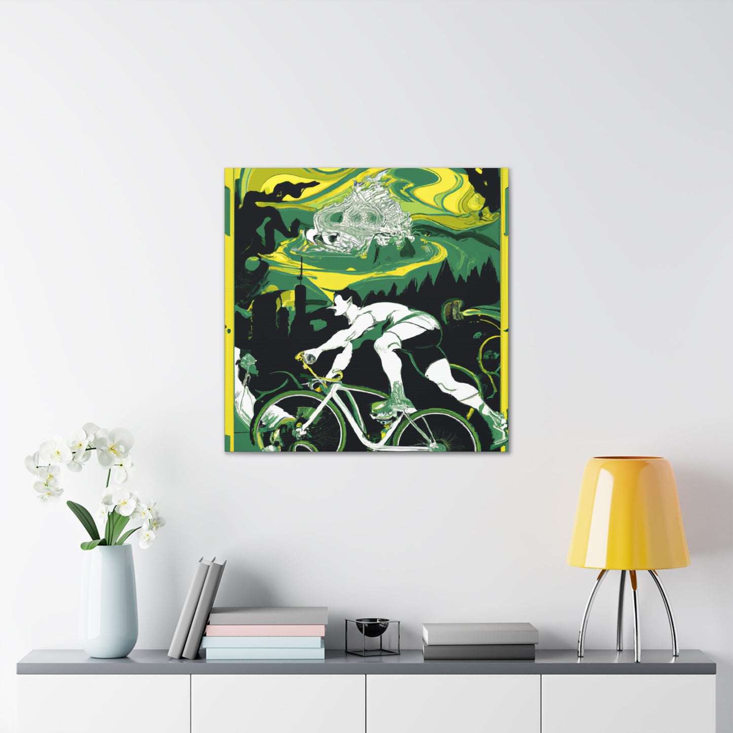 Biking in the Moonlight - Canvas