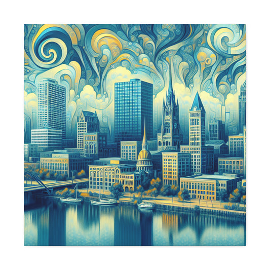 "Enigmatic Metropolis Unveiled" - Canvas