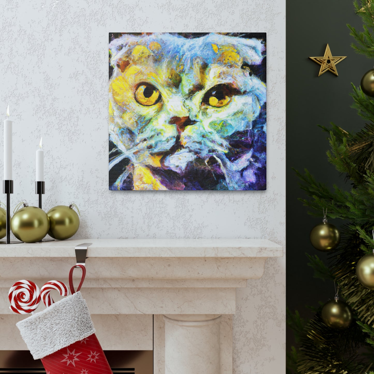 Scottish Fold Impasto - Canvas