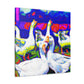 "Geese Flight Impressionism" - Canvas