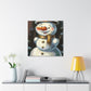 "A Winter Snowman Smile" - Canvas