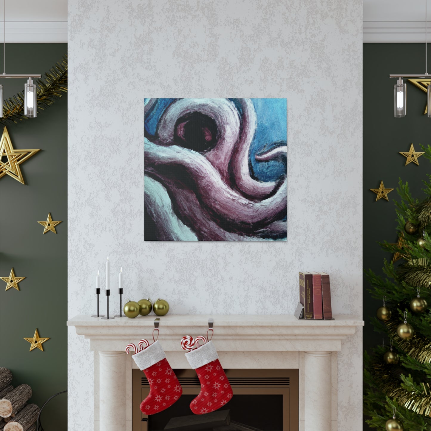 Octopus in Abstract Space - Canvas