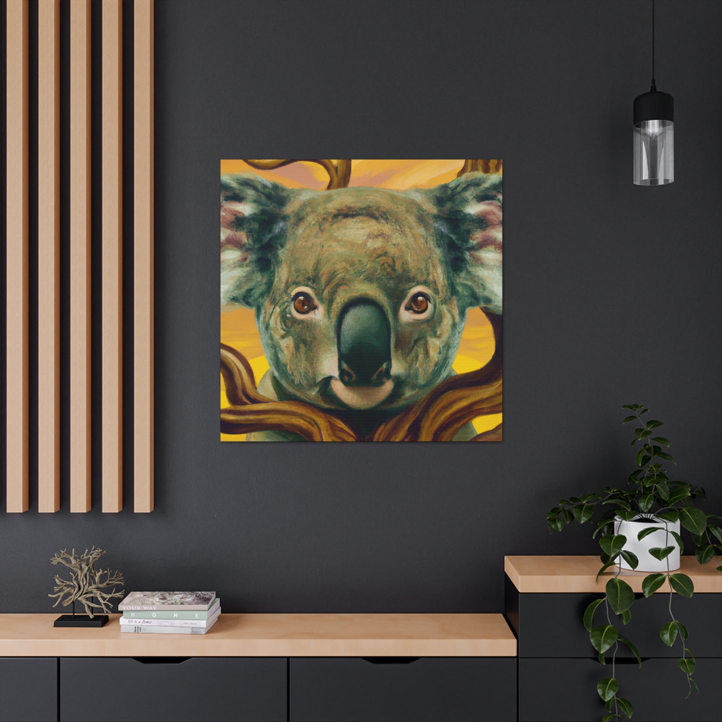 "Koala in Moonlight Glow" - Canvas