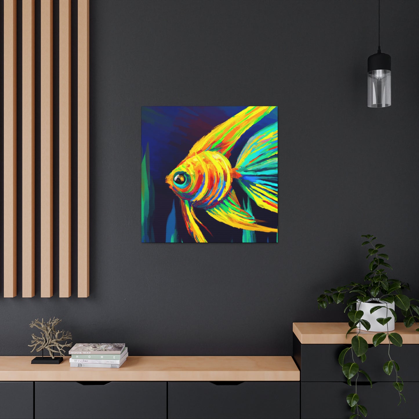 "Angelfish Dreaming Blue" - Canvas