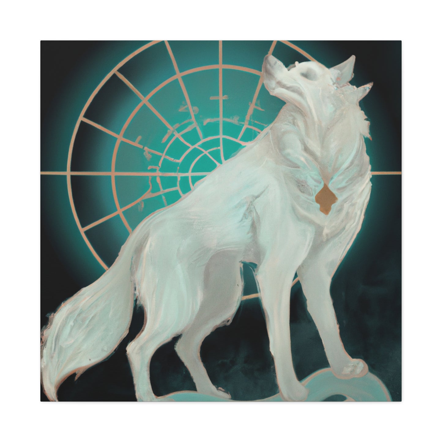 "Arctic Wolf in Deco" - Canvas