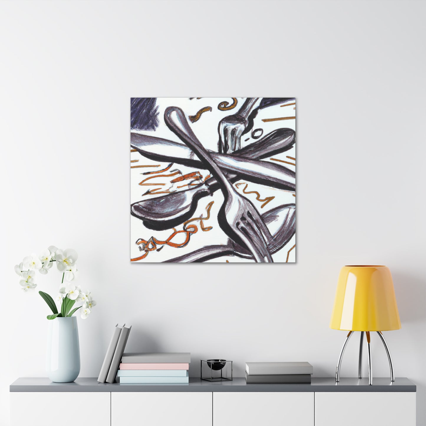 Silvered Utensils Art - Canvas