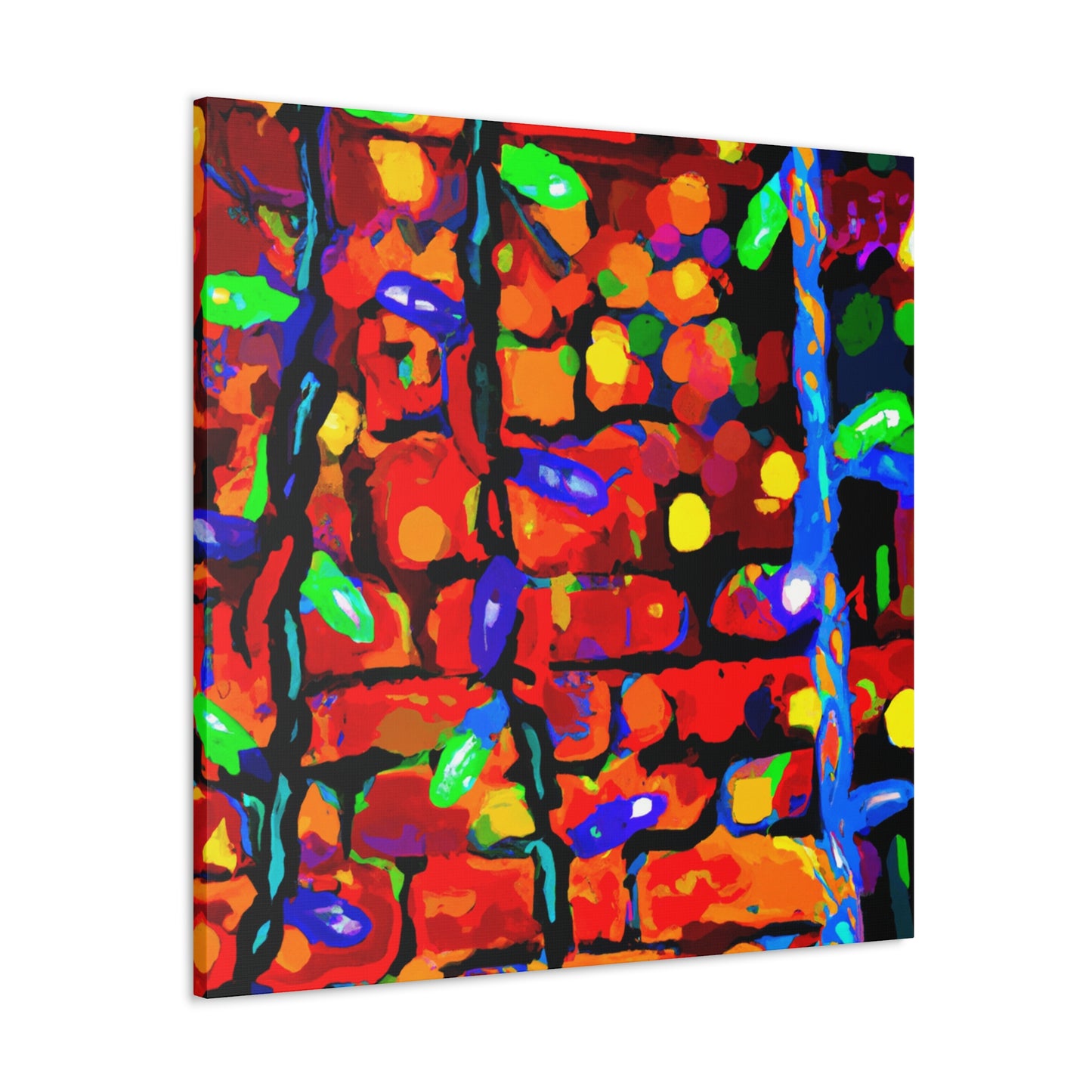 "Christmas Lights Fauvism" - Canvas