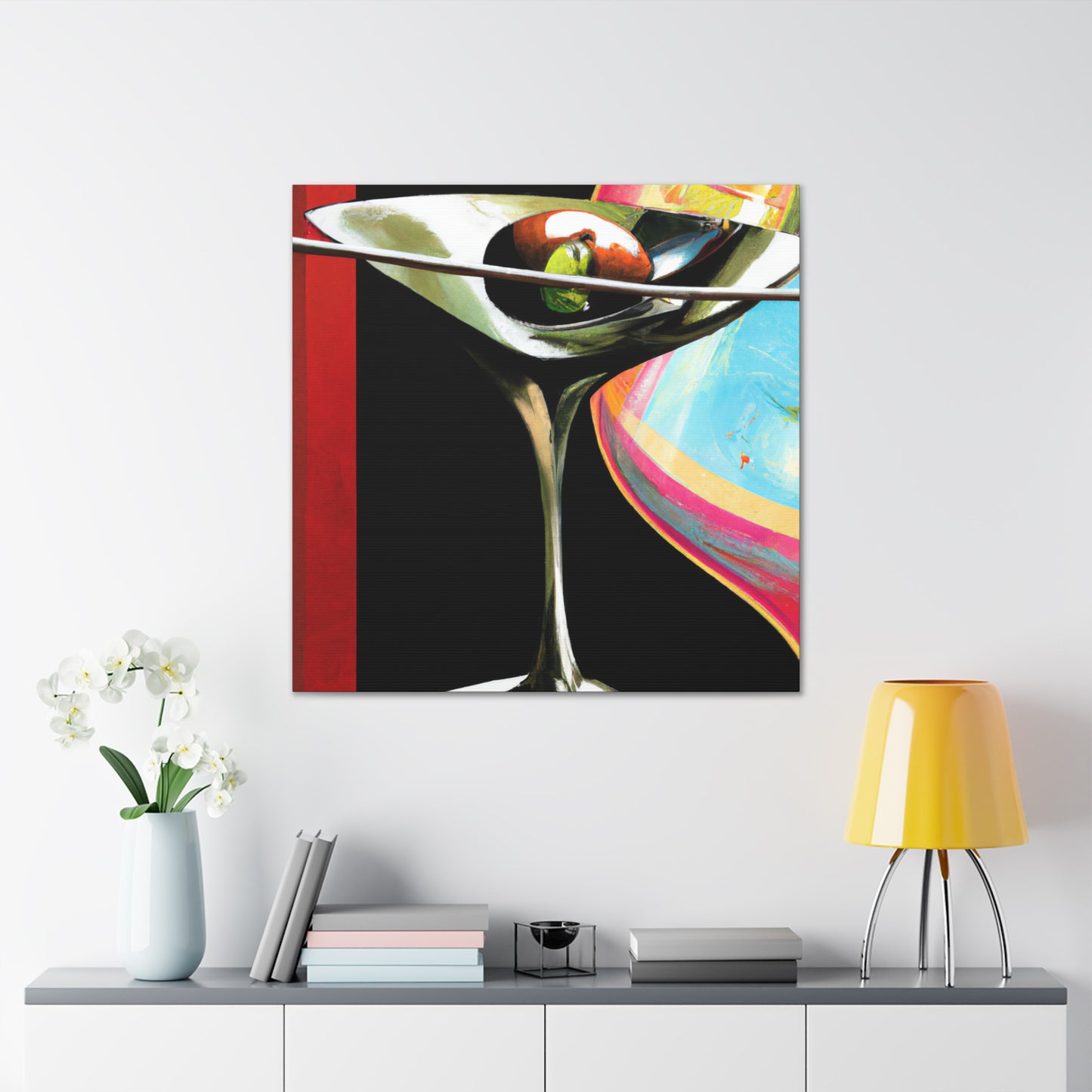 "Martini: Surreal Sip" - Canvas