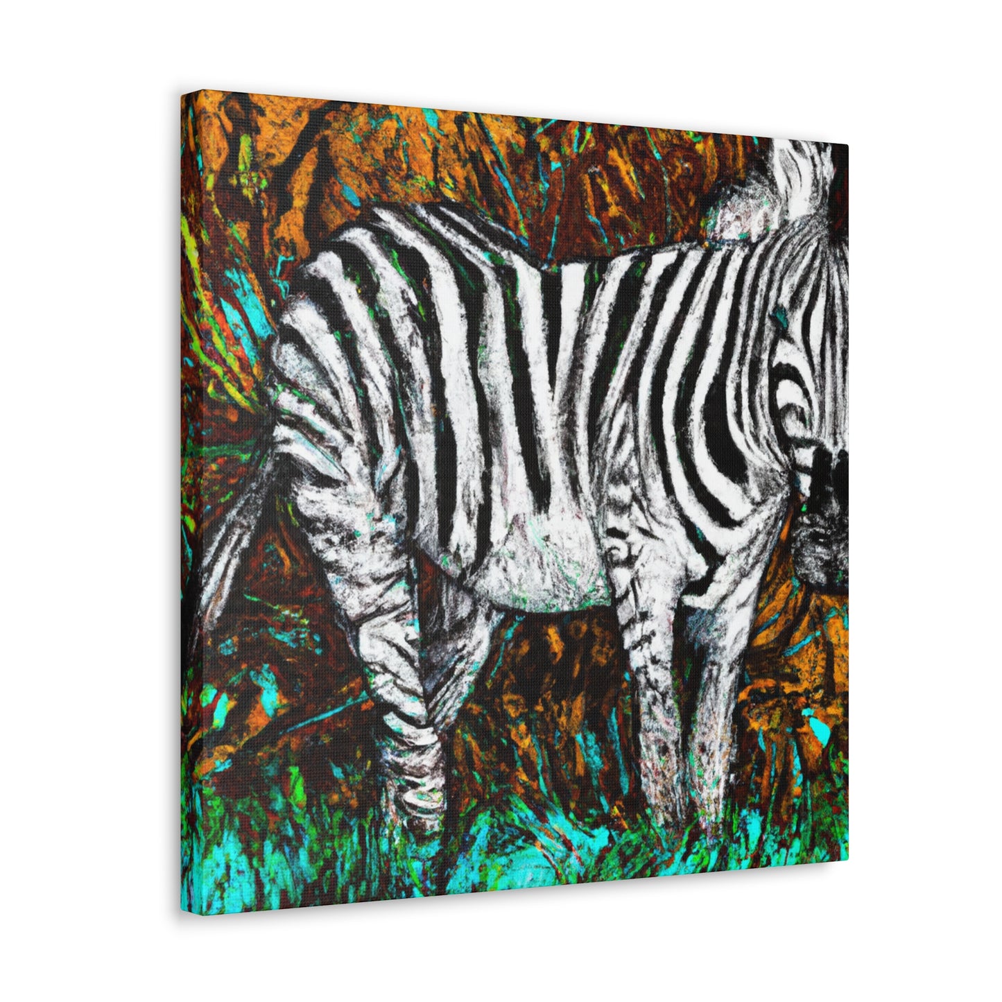 "Zebra's Striped Reflection" - Canvas