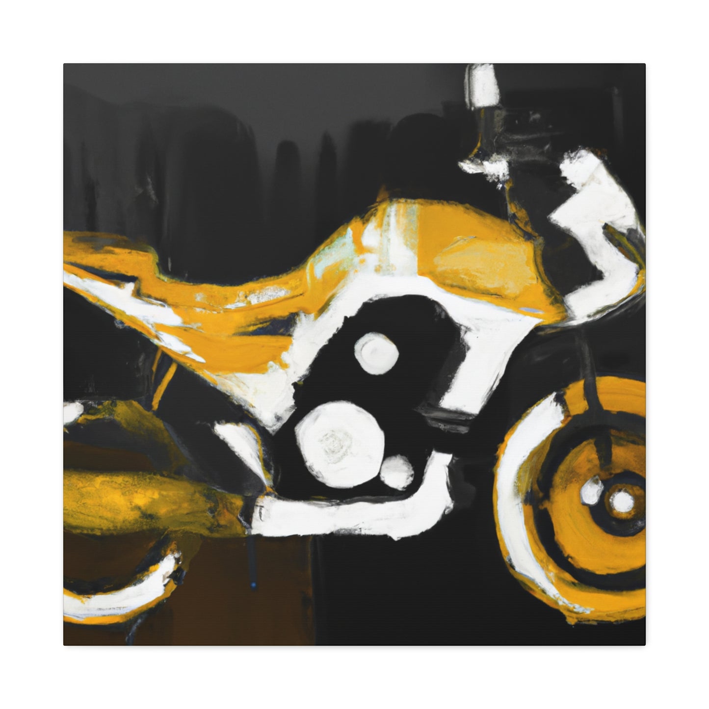 "Motorcycle Roars Forward" - Canvas