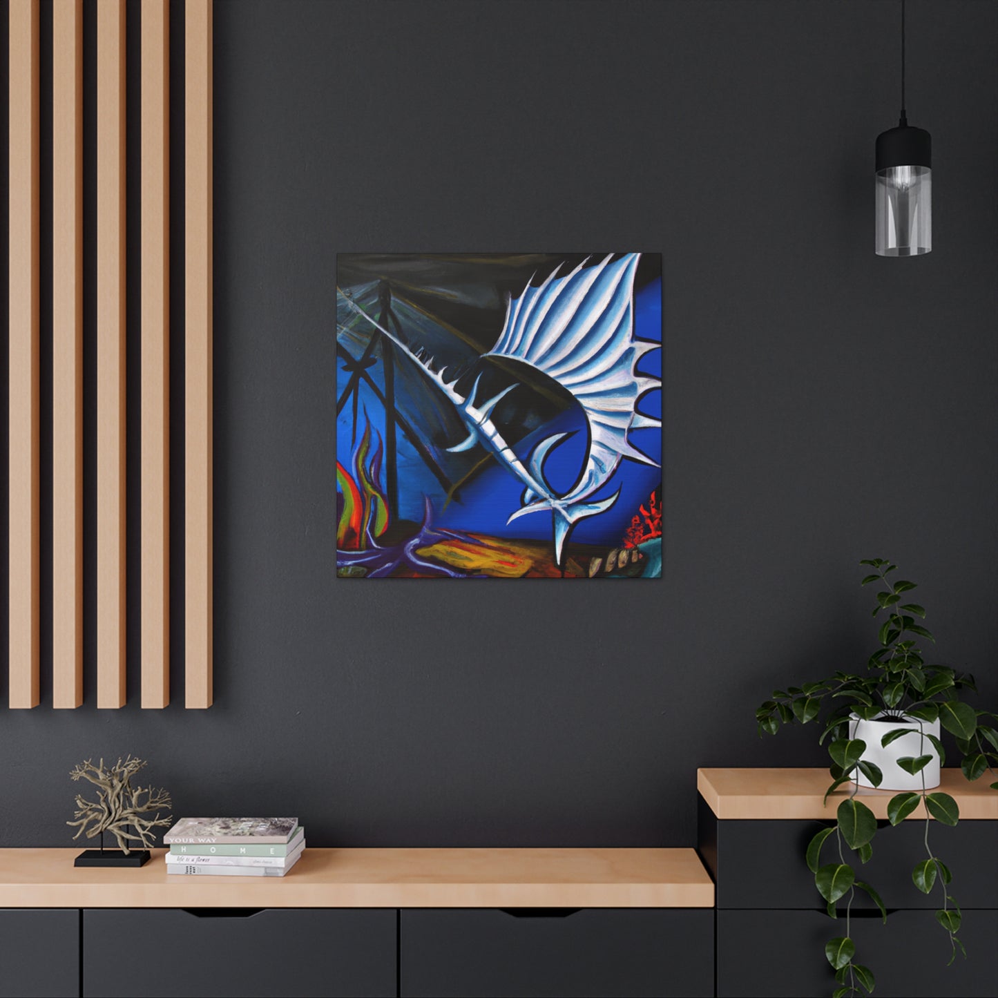 "Sailfish at Sunset" - Canvas