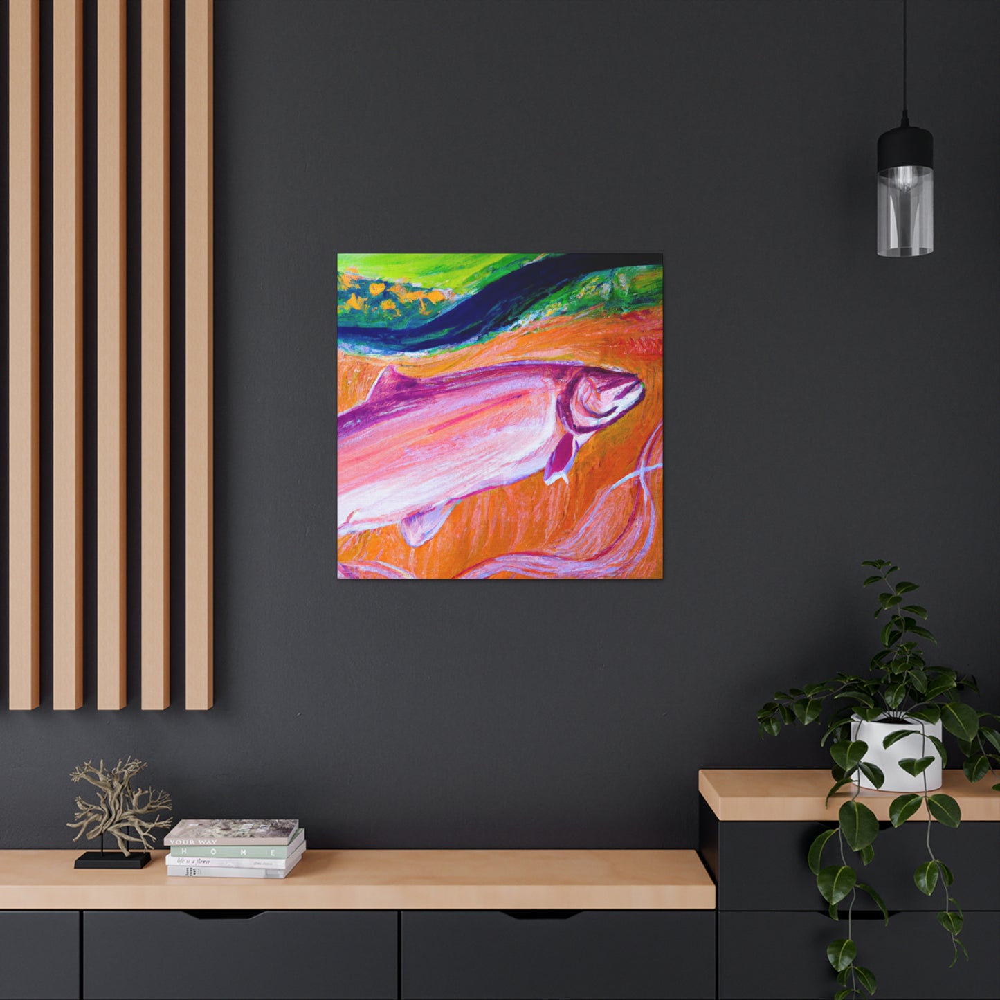 Salmon in Reflection. - Canvas