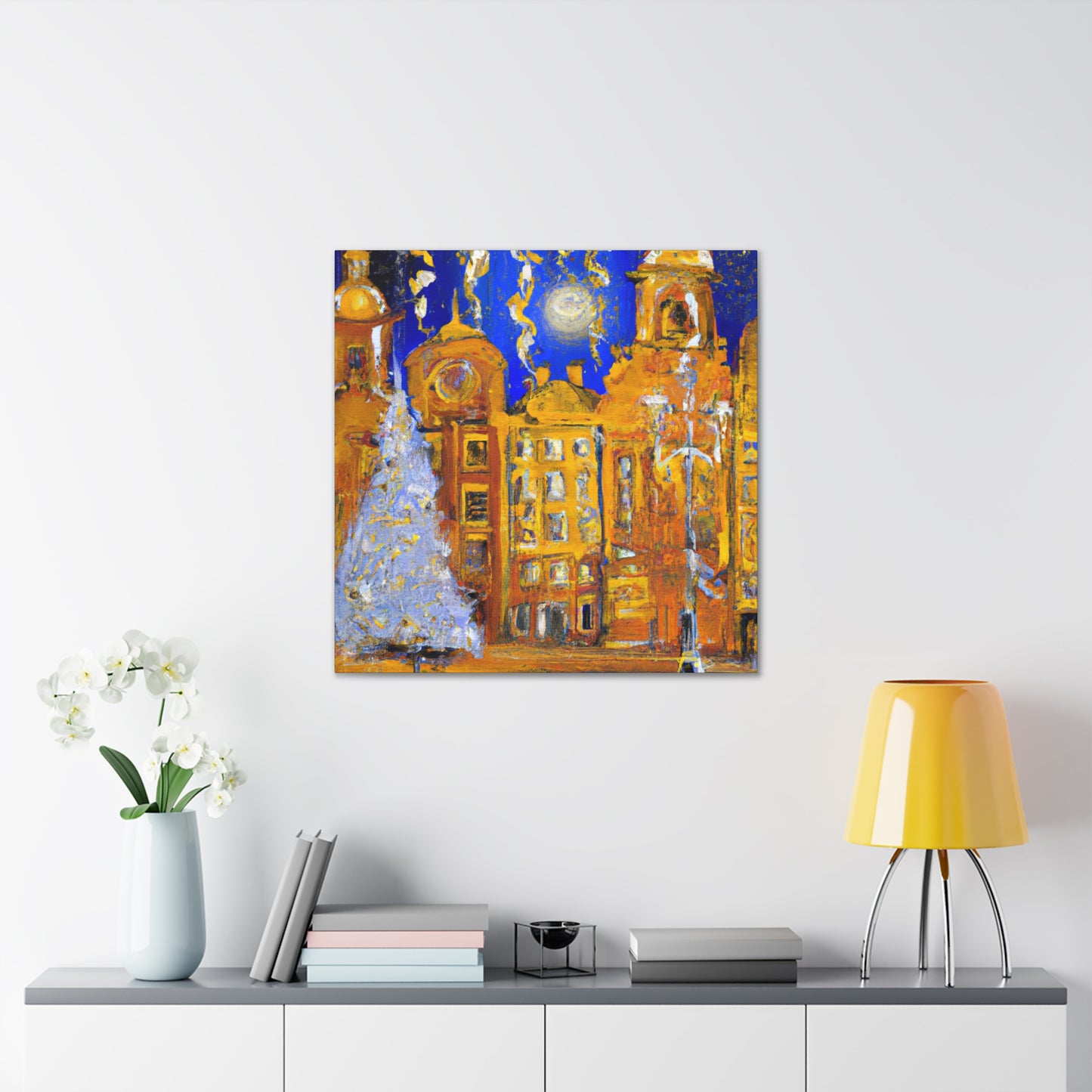 "City Square Splendor Scene" - Canvas