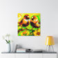 Lovebirds in Bloom - Canvas