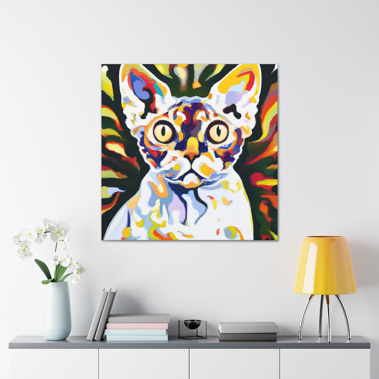 Devon Rex in Bloom - Canvas