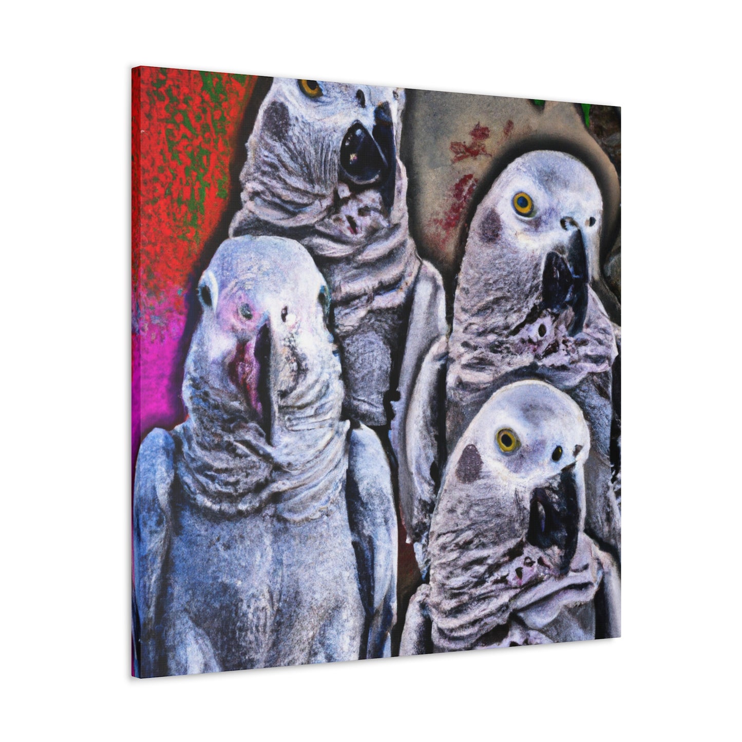 African Greys Sunset - Canvas