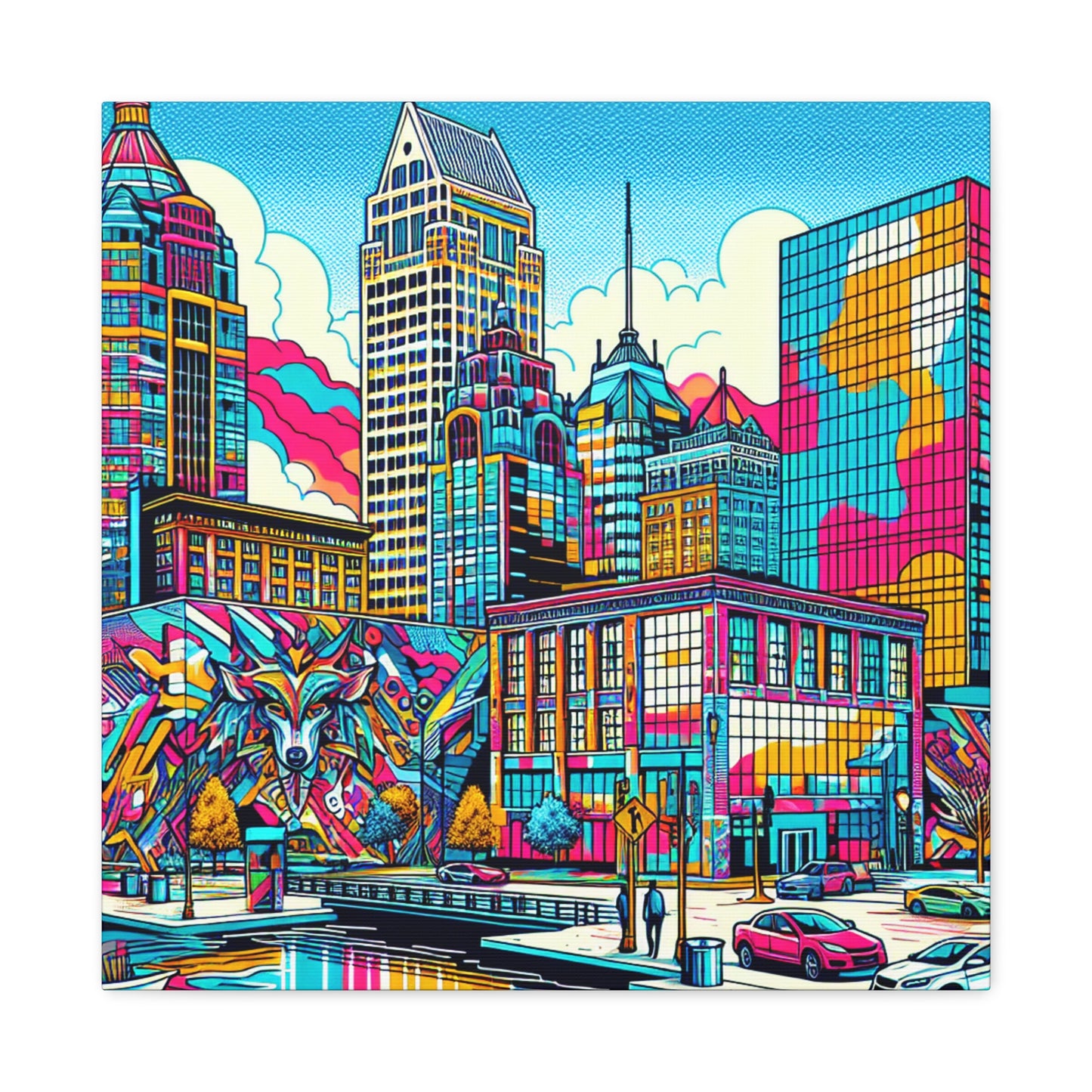 "Vibrant Milwaukee Mosaic" - Canvas