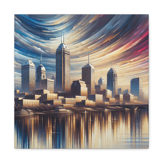 "Urban Mosaic: Indianapolis Reverie" - Canvas