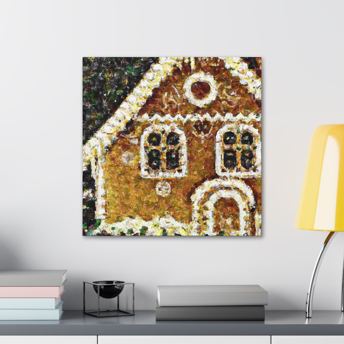 Gingerbread House Mosaic - Canvas