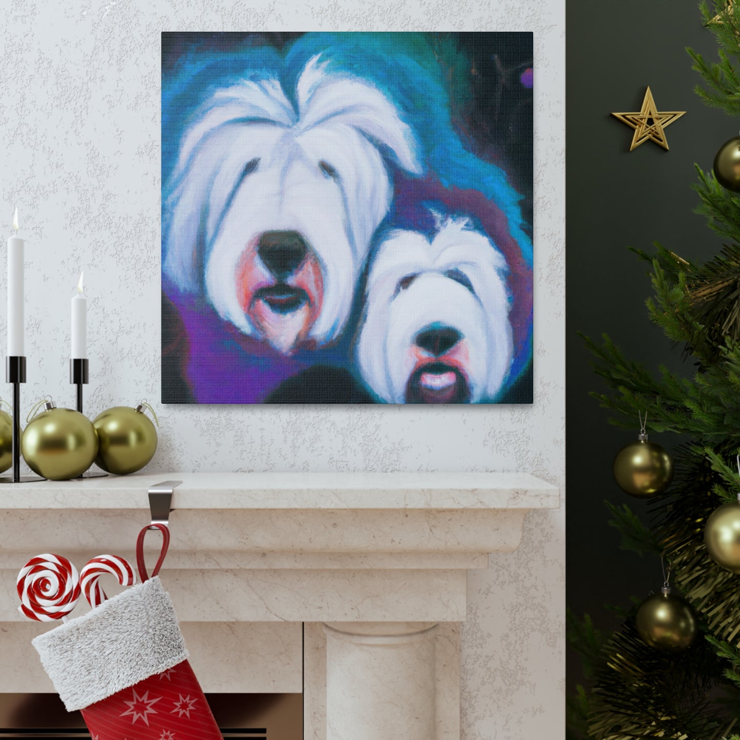 "Surreal Old English Sheepdog". - Canvas